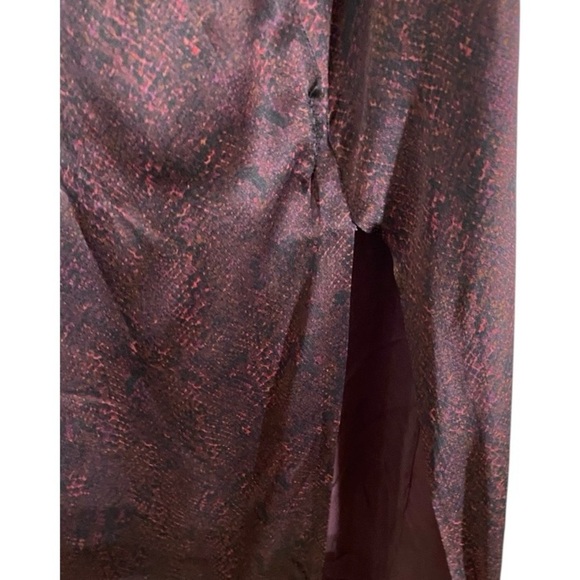 Nicholas Silvina Wrap Gown Maxi Dress Side Cutout in Silk Snakeskin Print Size 4 - Picture 9 of 11
